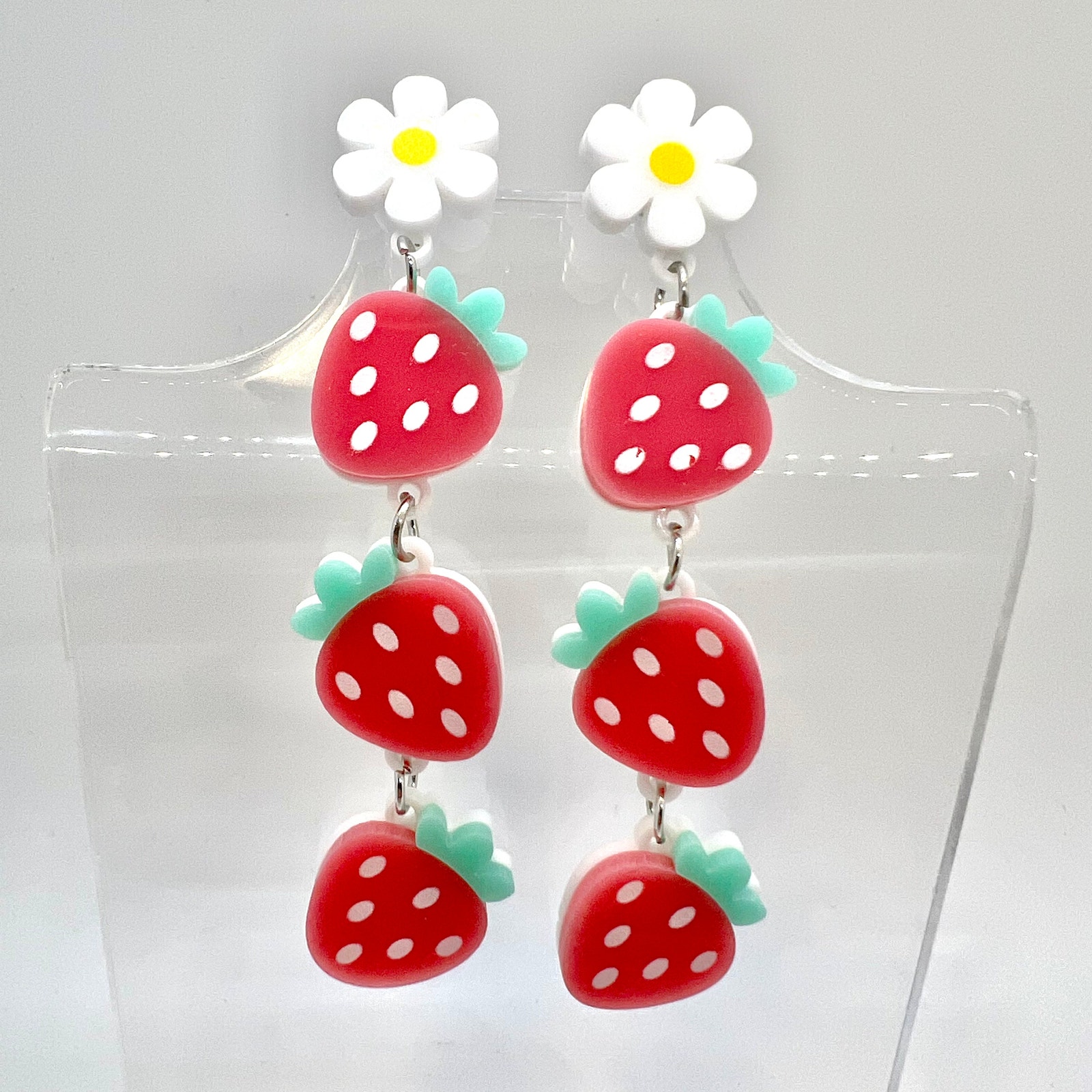 Strawberry Earrings - Fruit Earrings - Summer Earrings - Spring Accessories